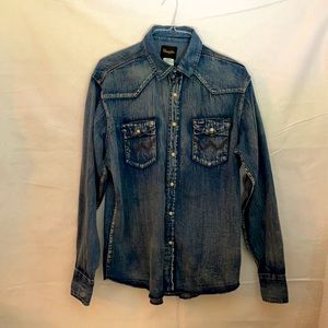 Vintage WRANGLER Men’s Pearl Snaps Denim Size XL